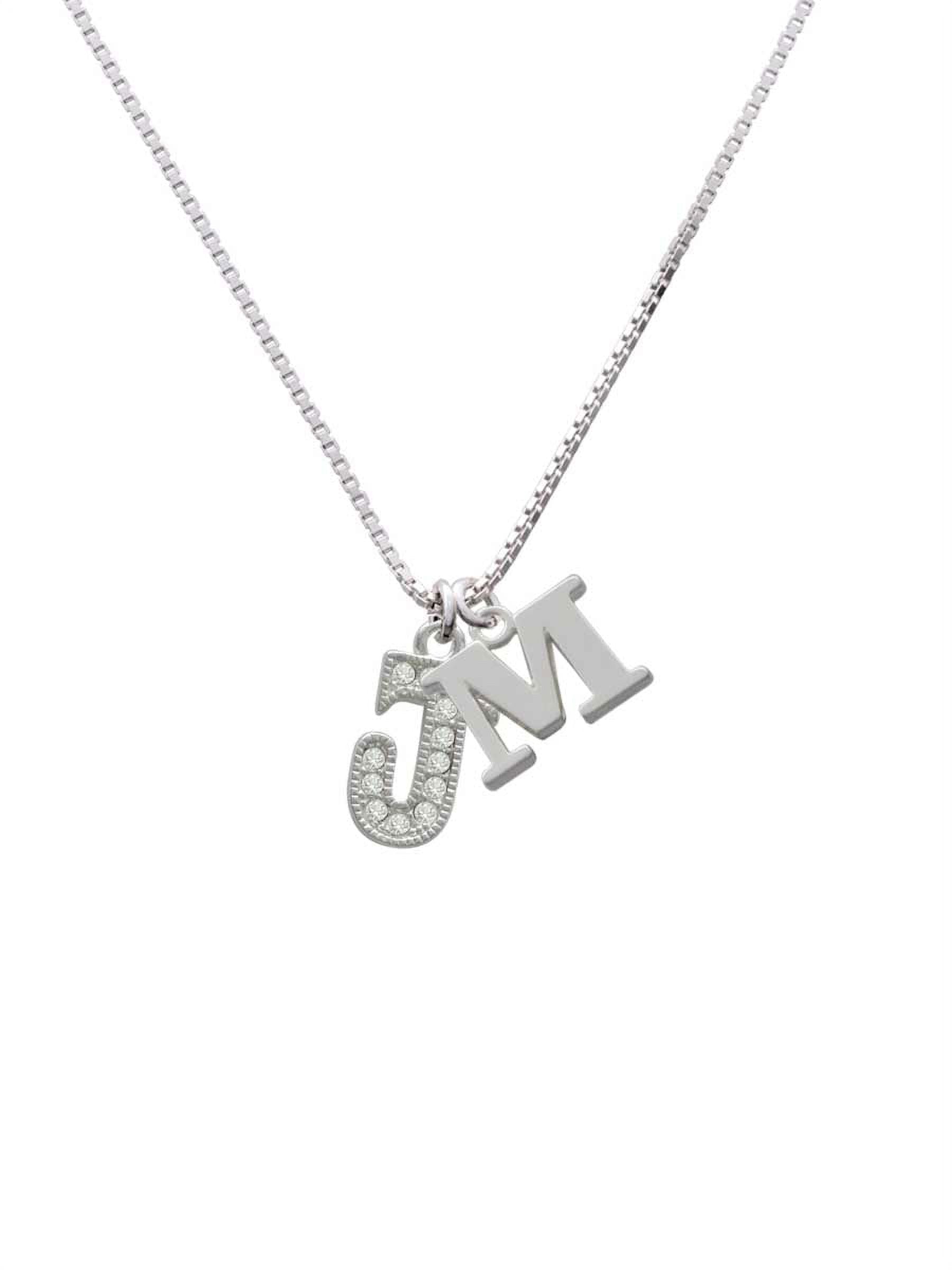 KARAMNATH M Silver Alphabet Chain, M Silver Letter Ring And Single Line  Beads Necklace for women